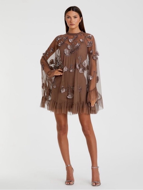 Mac Duggal Dresses & Skirts - Mac Duggal Brown Embellished Tulle Dress